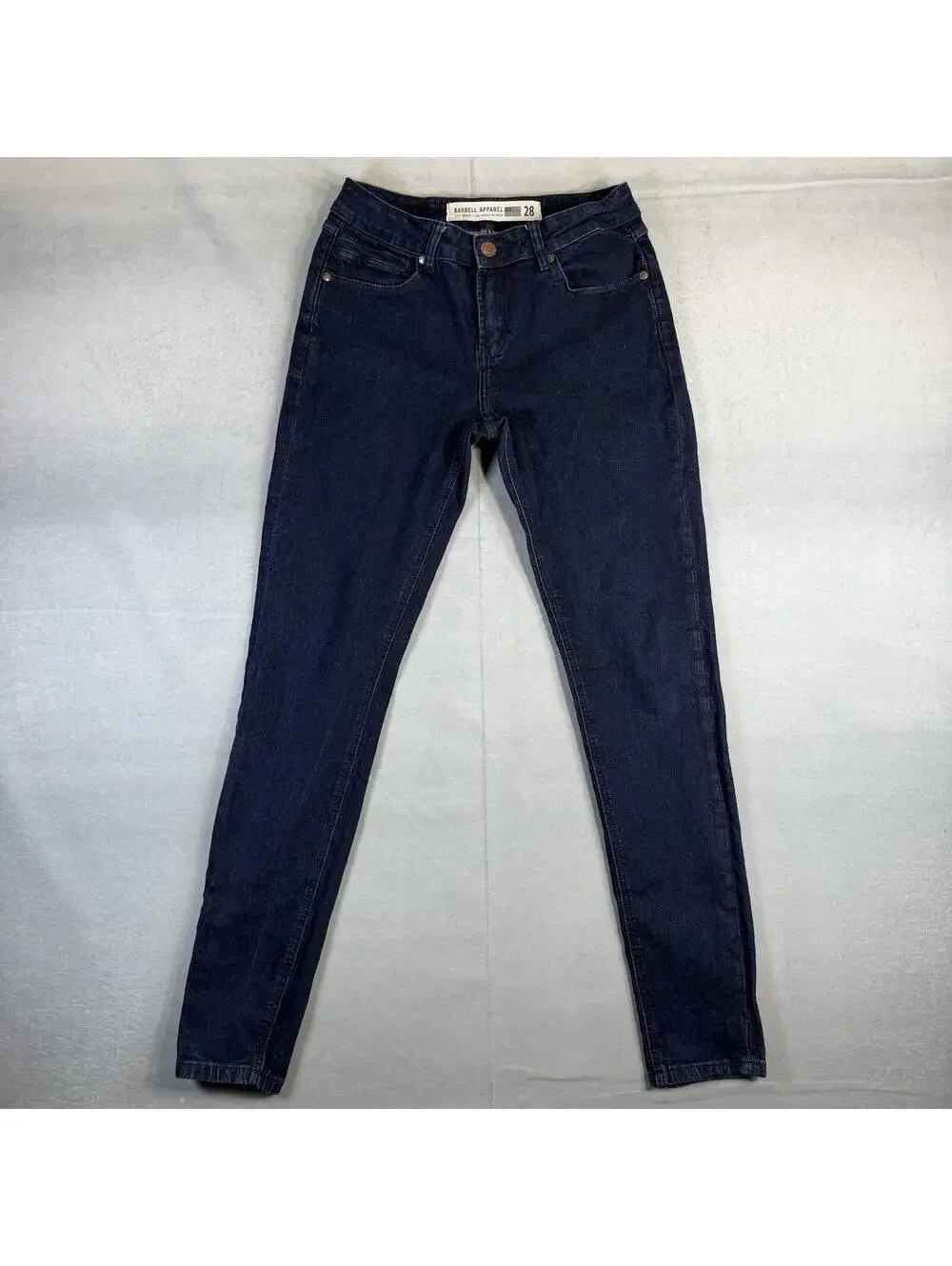 Barbell Apparel Jeans Mens 28 Blue Dark Wash Skinny Fit Casual Stretch Denim